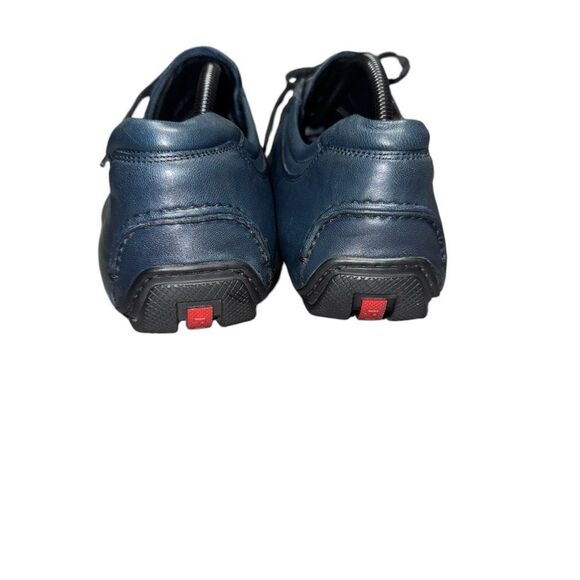 Men’s PRADA Sport Blue Leather AUTHENTIC low top lace up sneakers size 9.5 - Picture 5 of 10